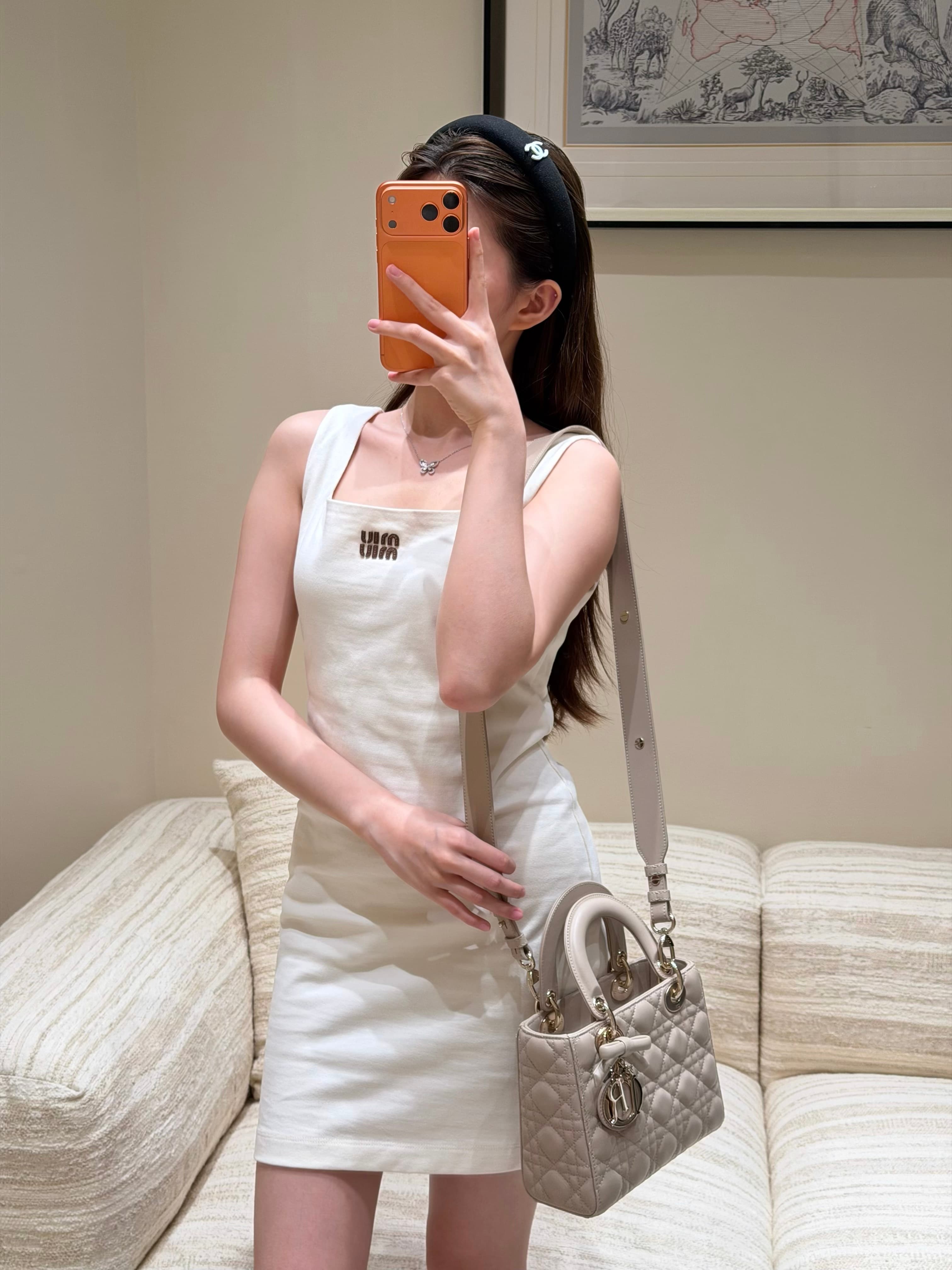 디올 레이디 디 보우 시리즈 베이지