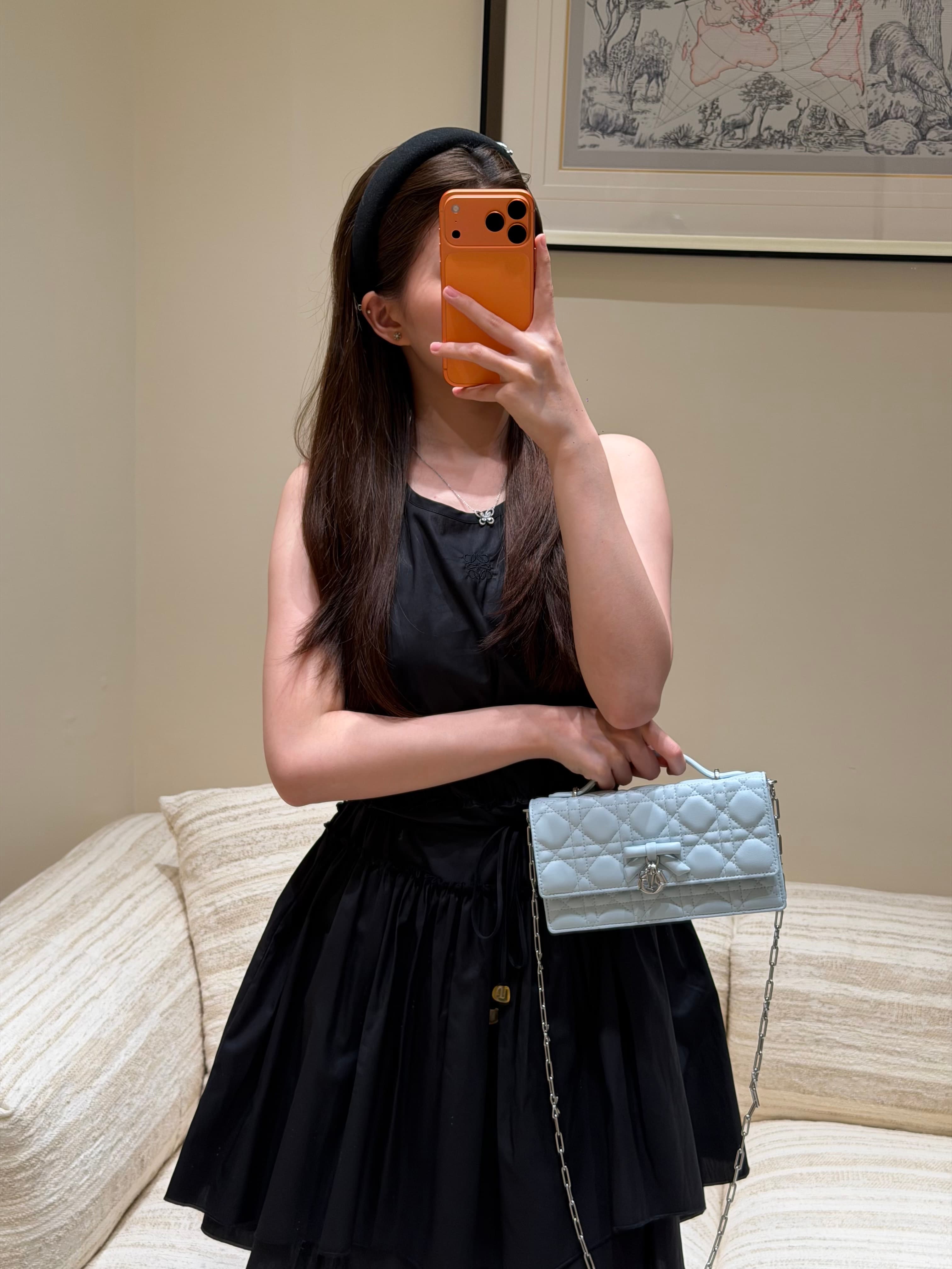디올 버터플라이 매듭 WOC